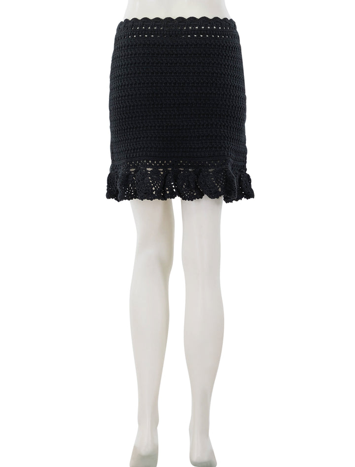 back view of kaylie knit skirt in black