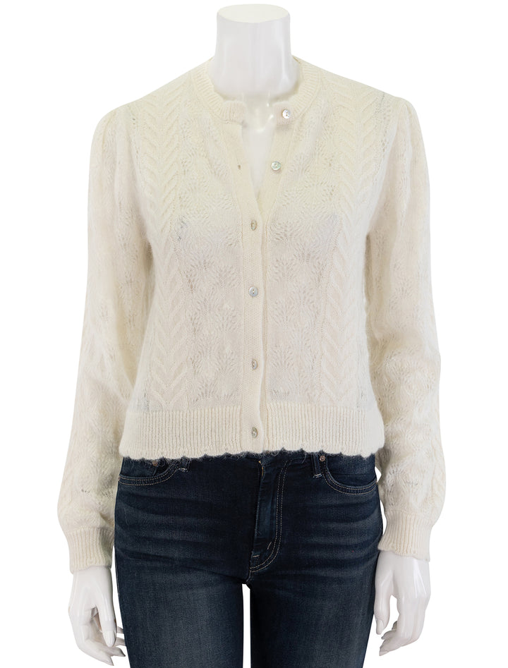 front view of haley cardigan in ivory