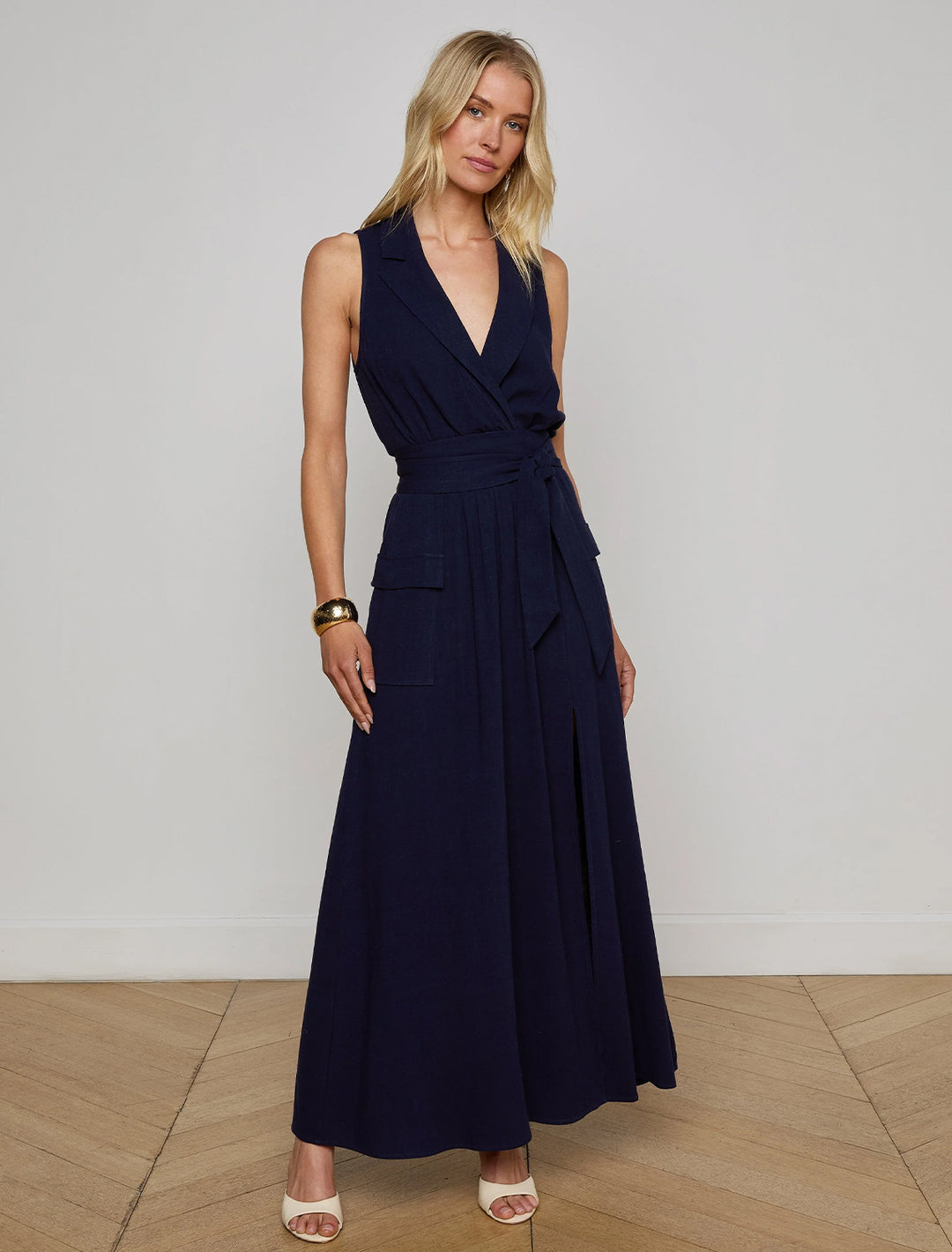 mayer military maxi dress in midnight