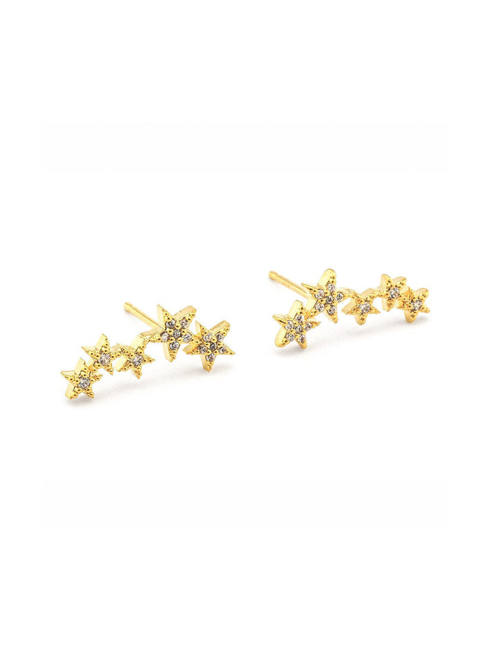 5 star studs in gold