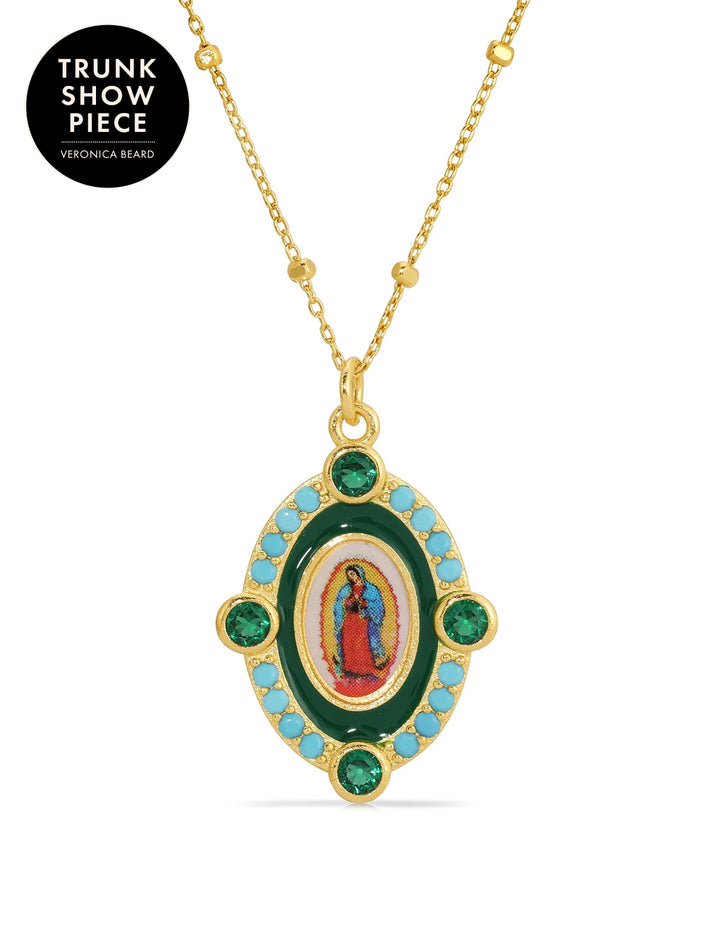 guadalupe enamel necklace in green