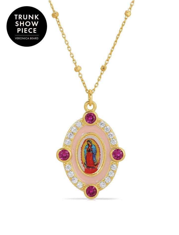 guadalupe enamel necklae in pink