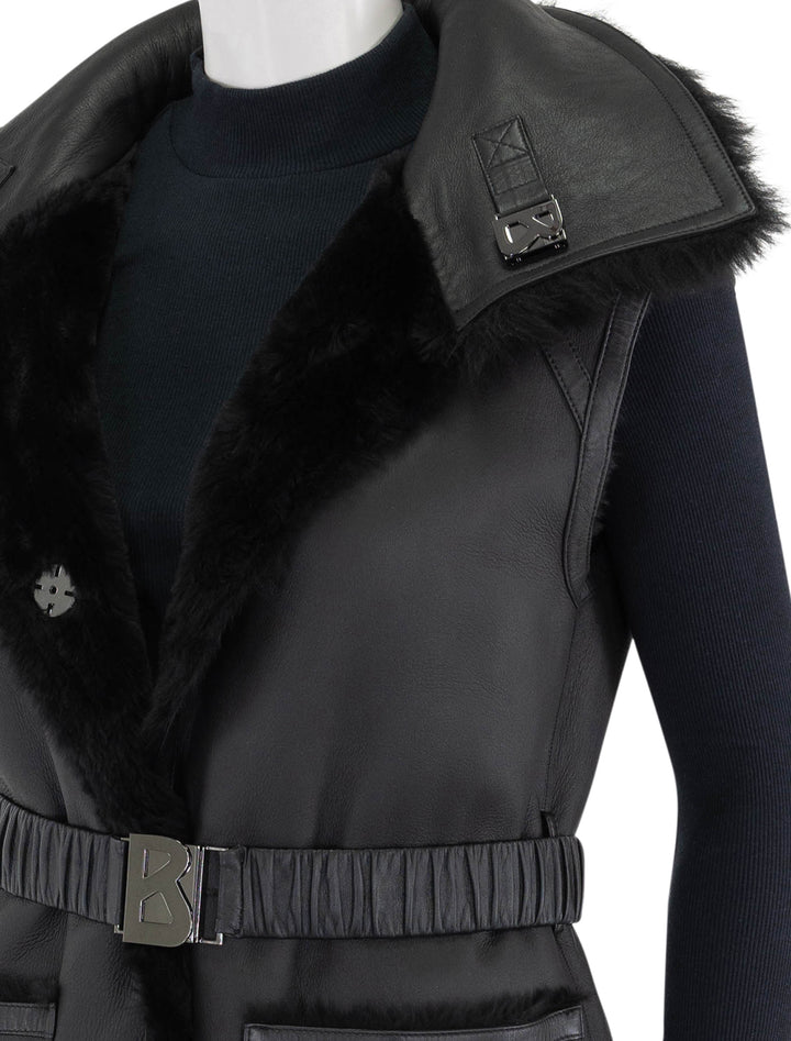 palma reversible lambskin vest in black