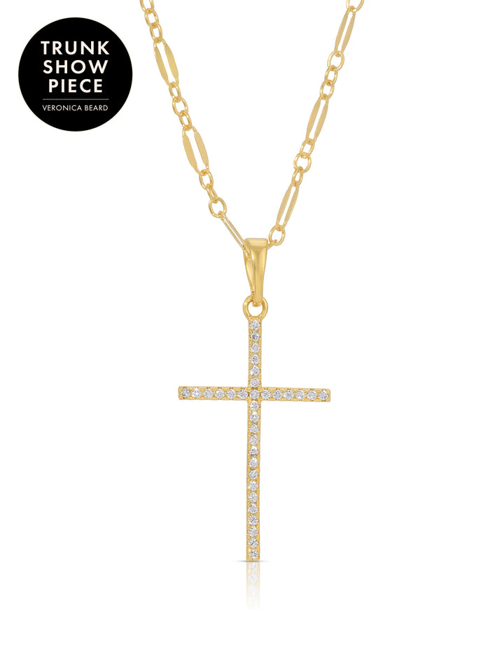 whisper cross pendant necklace with cz