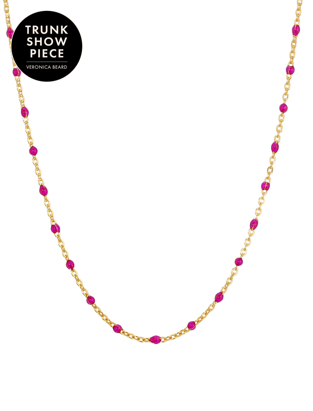 gold filled enamel beaded necklace in ruby