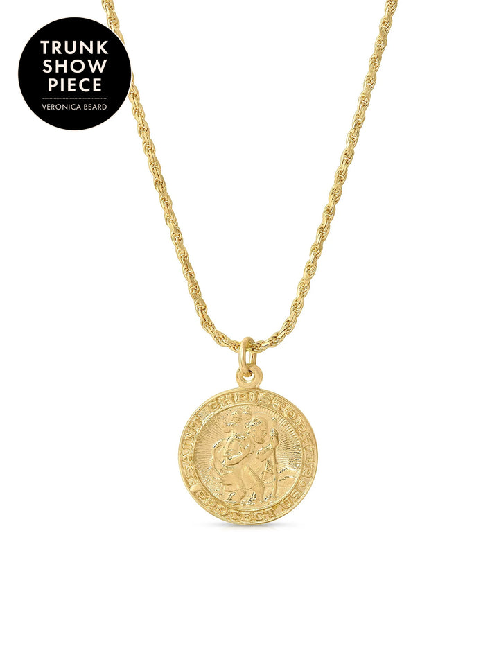 gold filled saint christopher pendant necklace