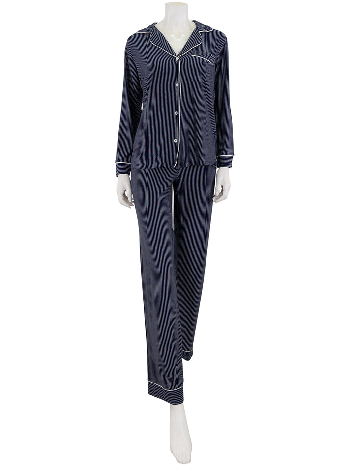 gisele pajama set in navy and white stripe