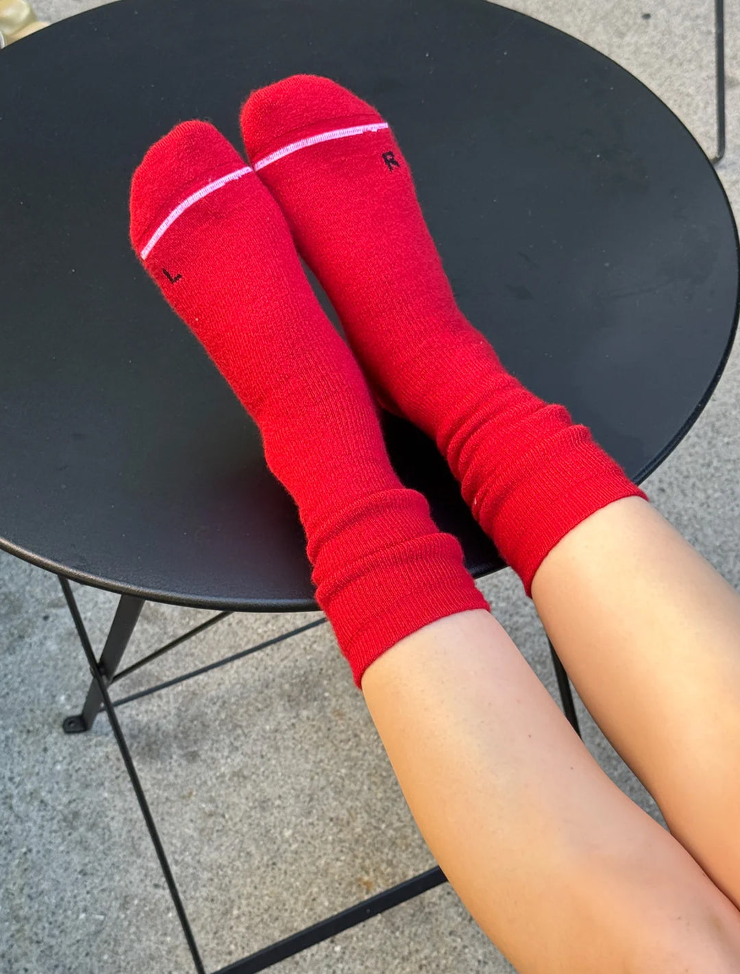 camper socks in red