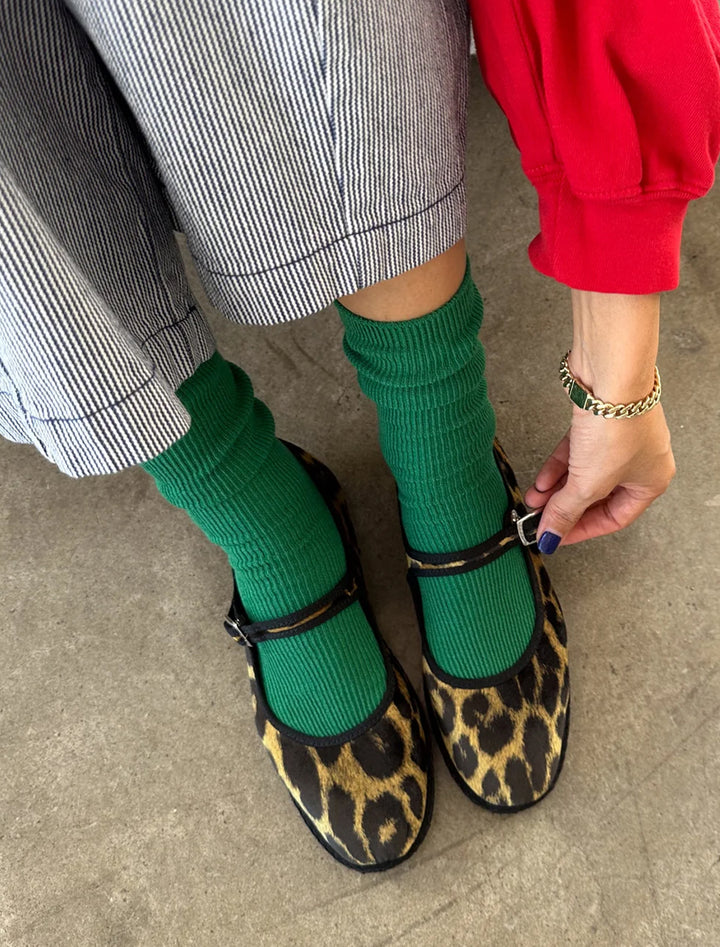 trouser socks in deep green