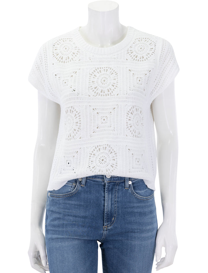 anderson crochet top in white