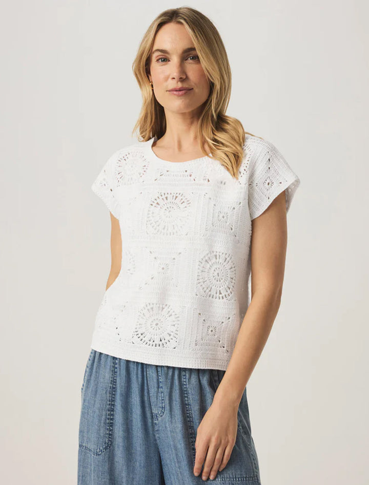 anderson crochet top in white