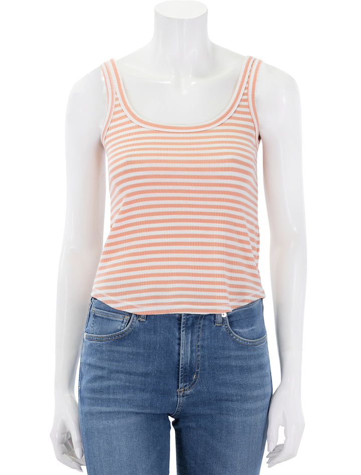 lina stripe tank in orange tiger stripe