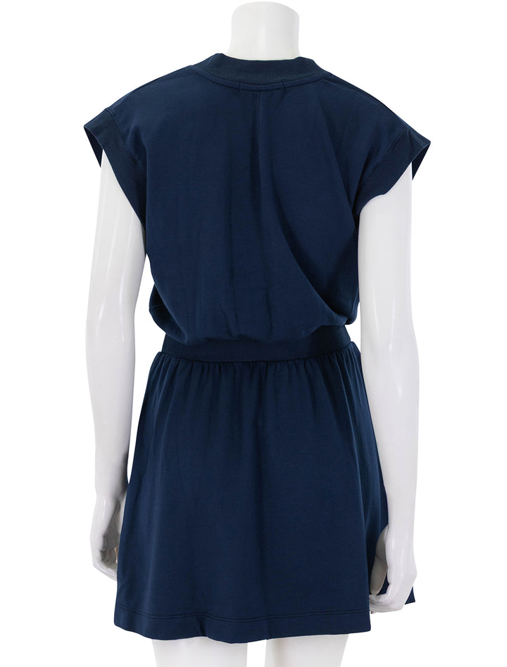 softest fleece v-neck dress in navy