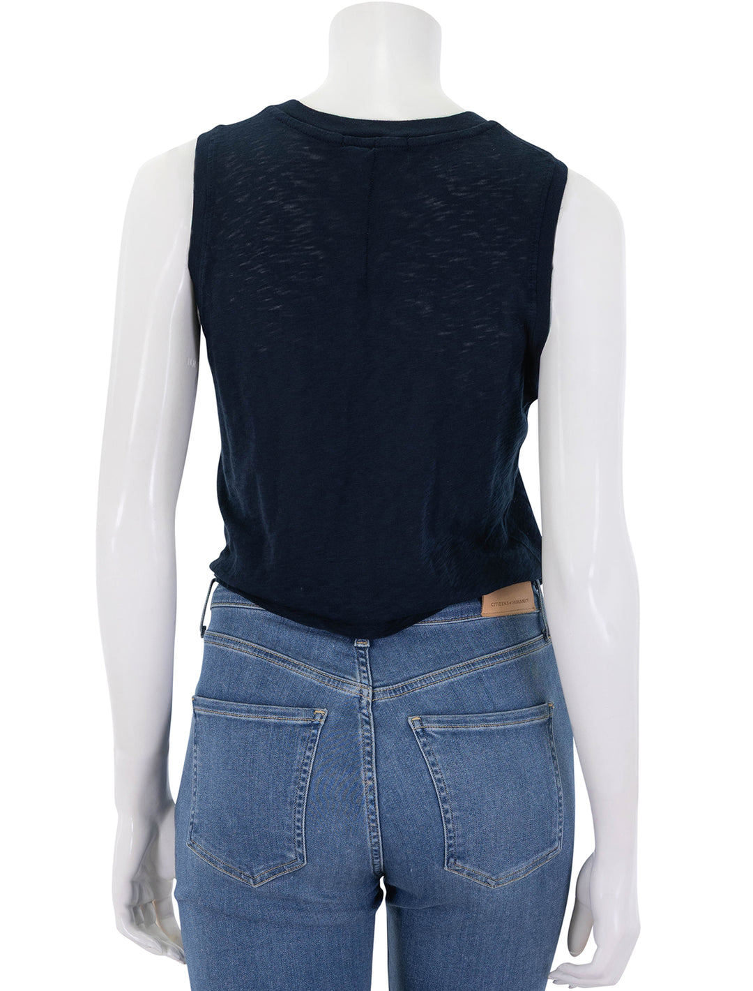 supima slub jersey twist muscle tee in navy