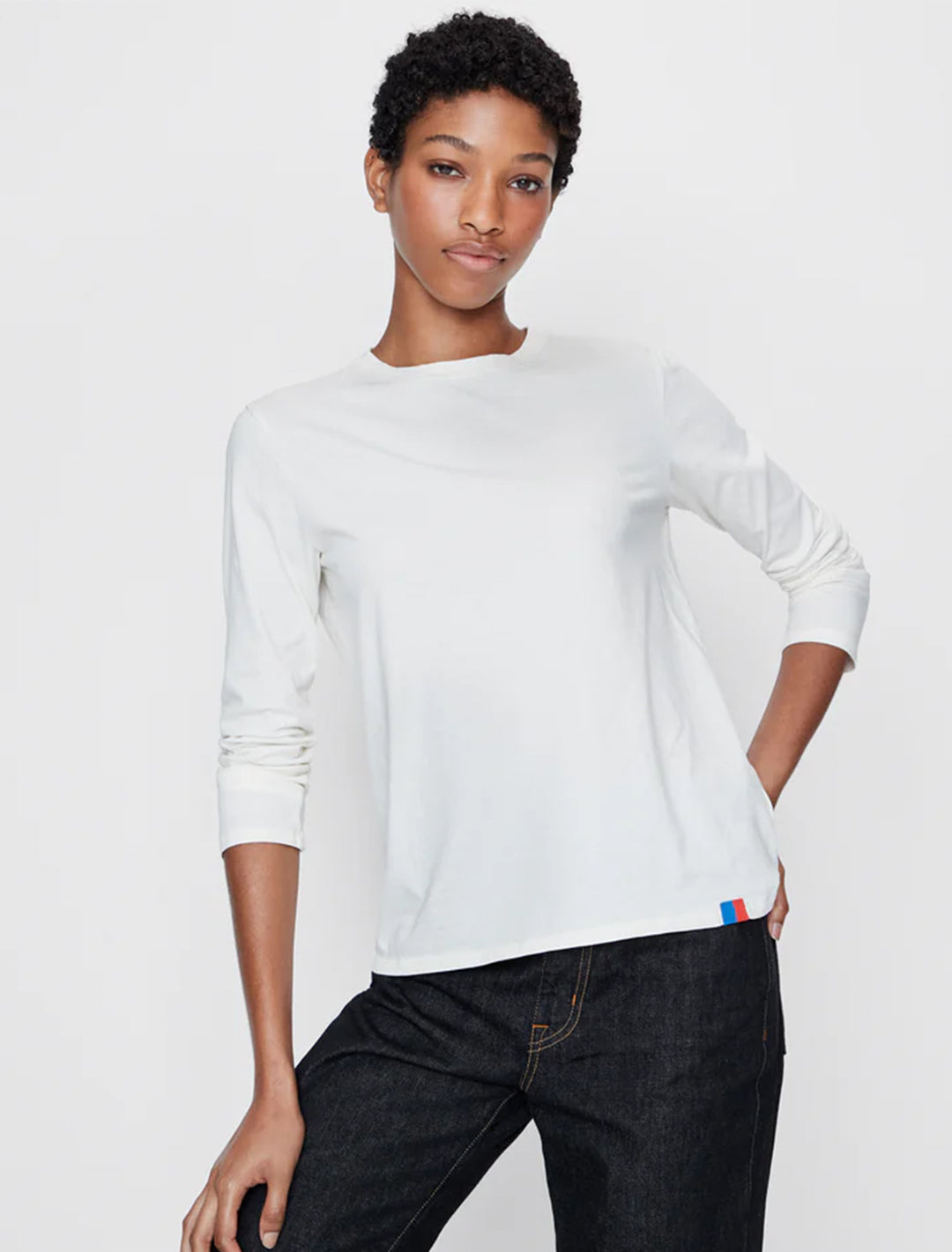 the modern long sleeve tee in cream