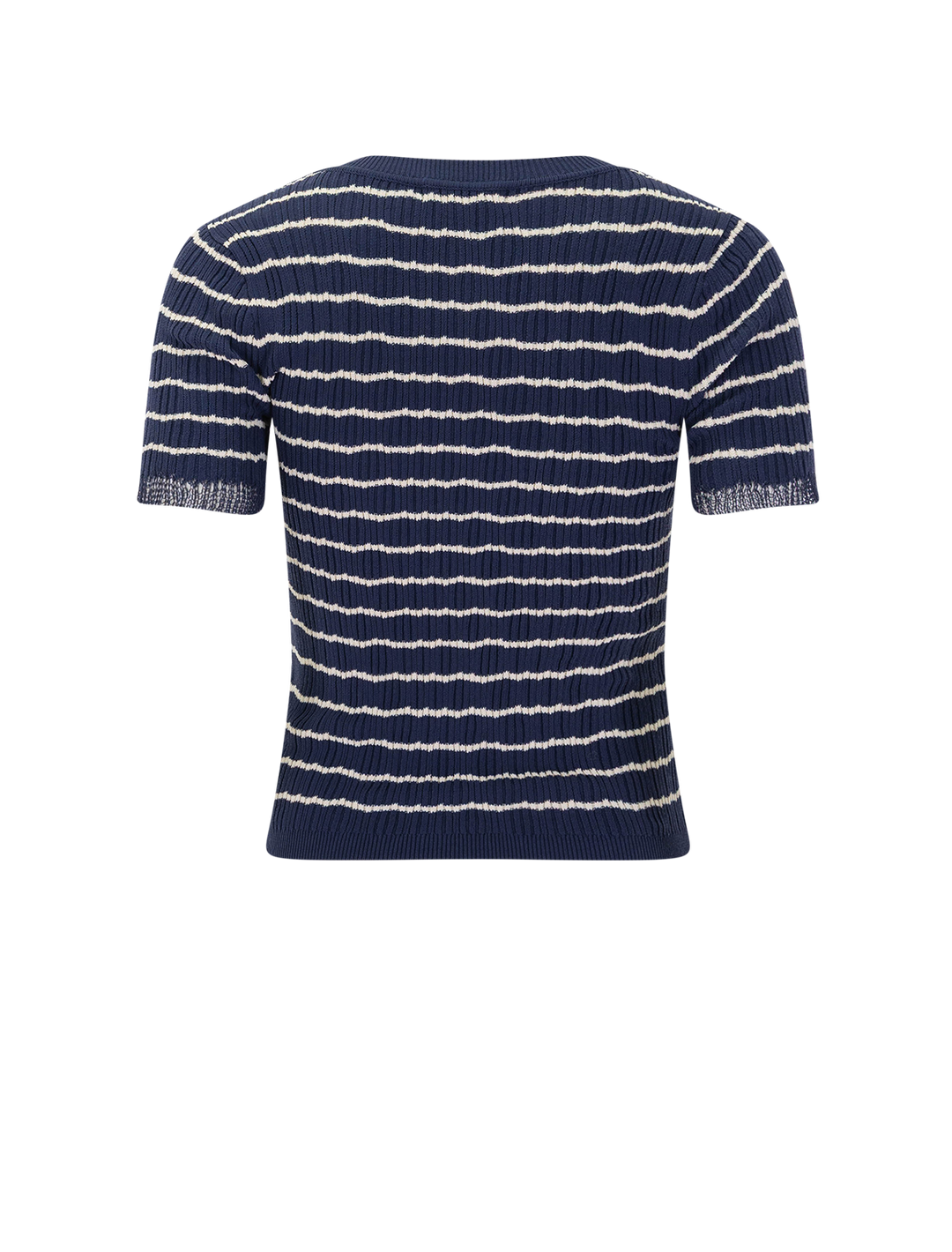 chiara stripe short sleeve crew in indigo