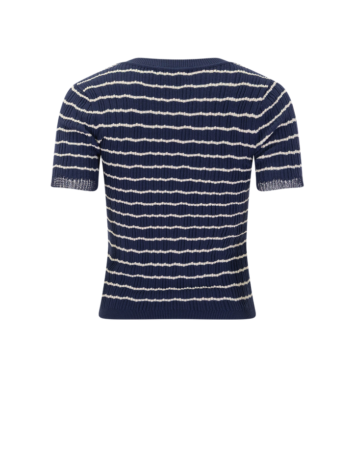 chiara stripe short sleeve crew in indigo
