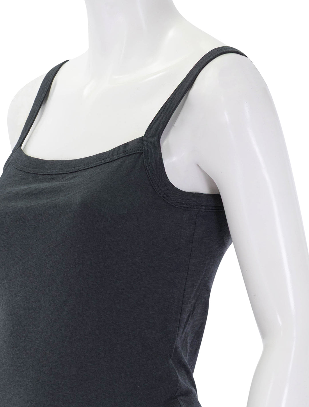 the slub square neck tank in black