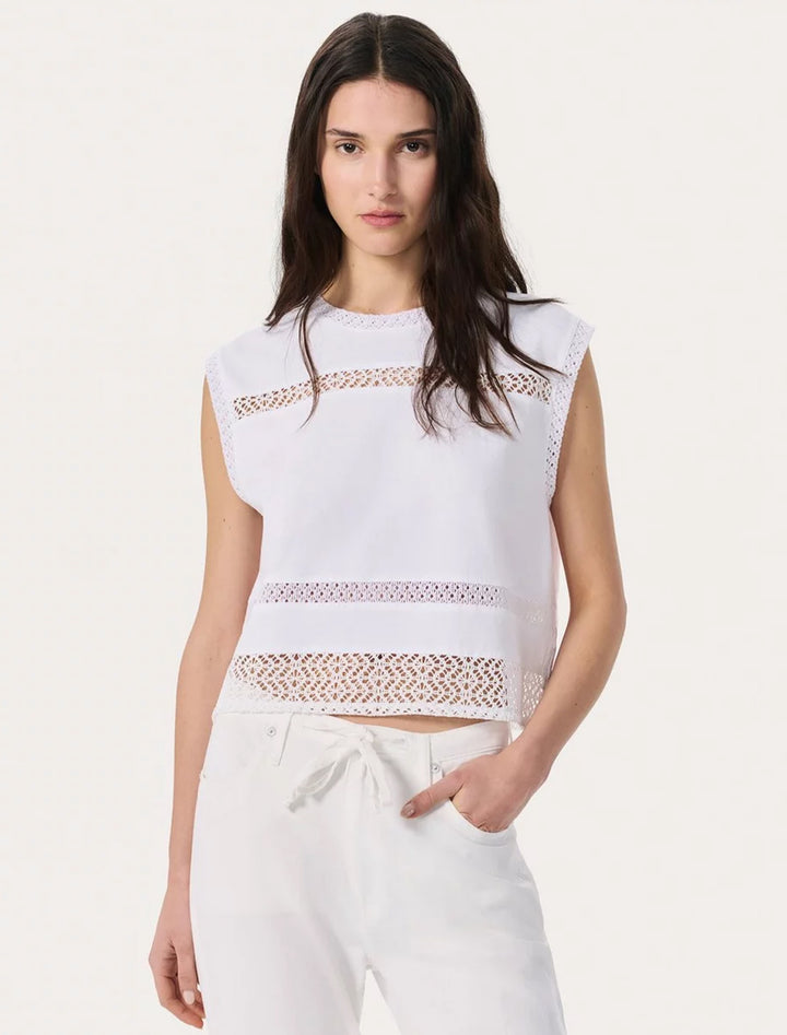 rosie muscle tank in white