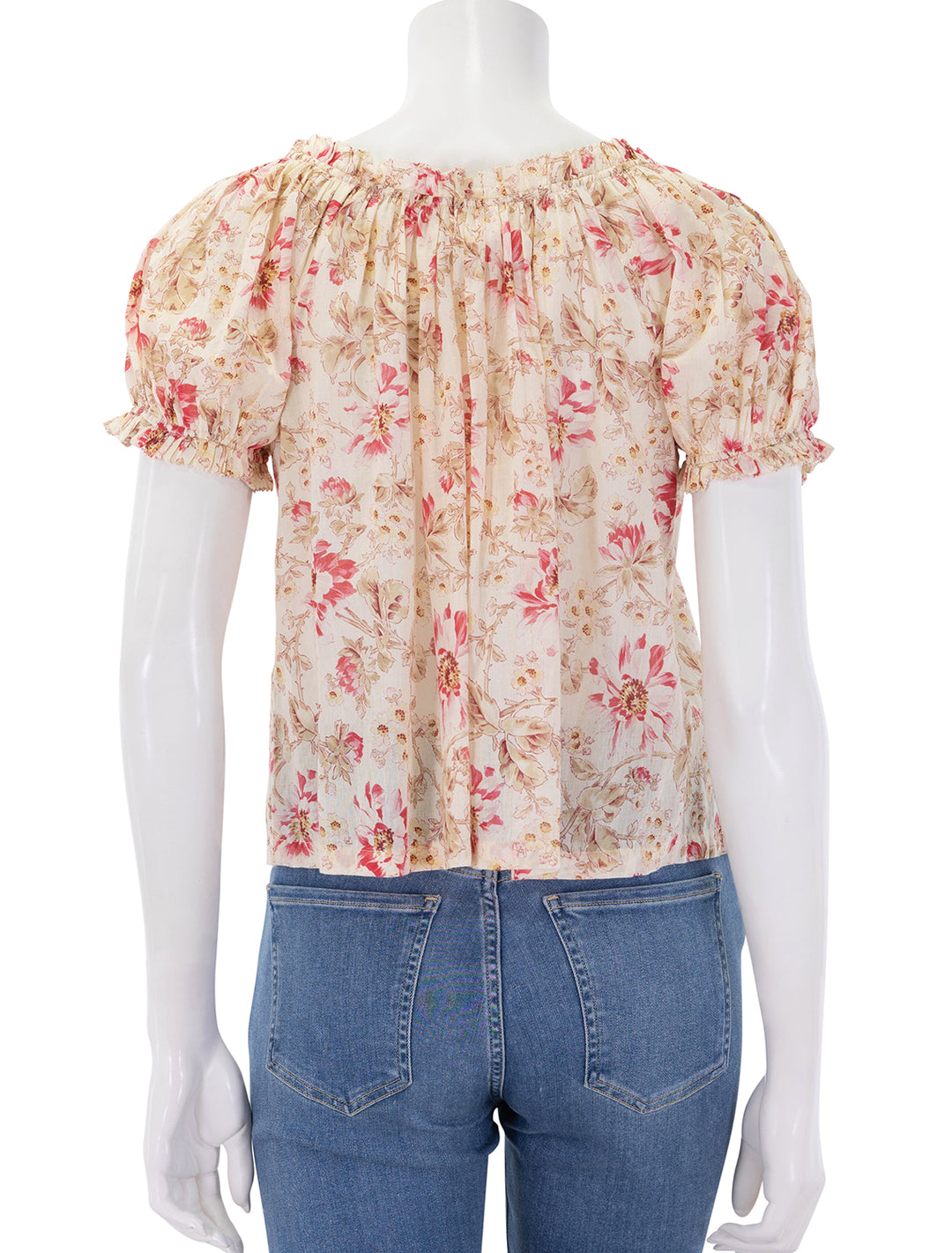 back view of frederica top in fleur de provence print