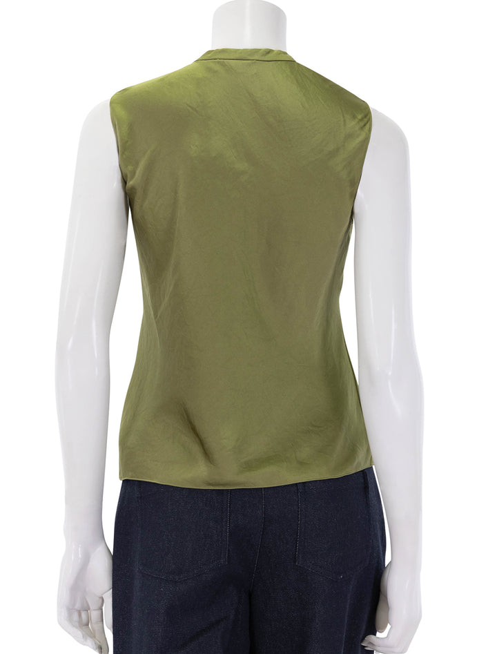 back view of twist scoop top in avocado
