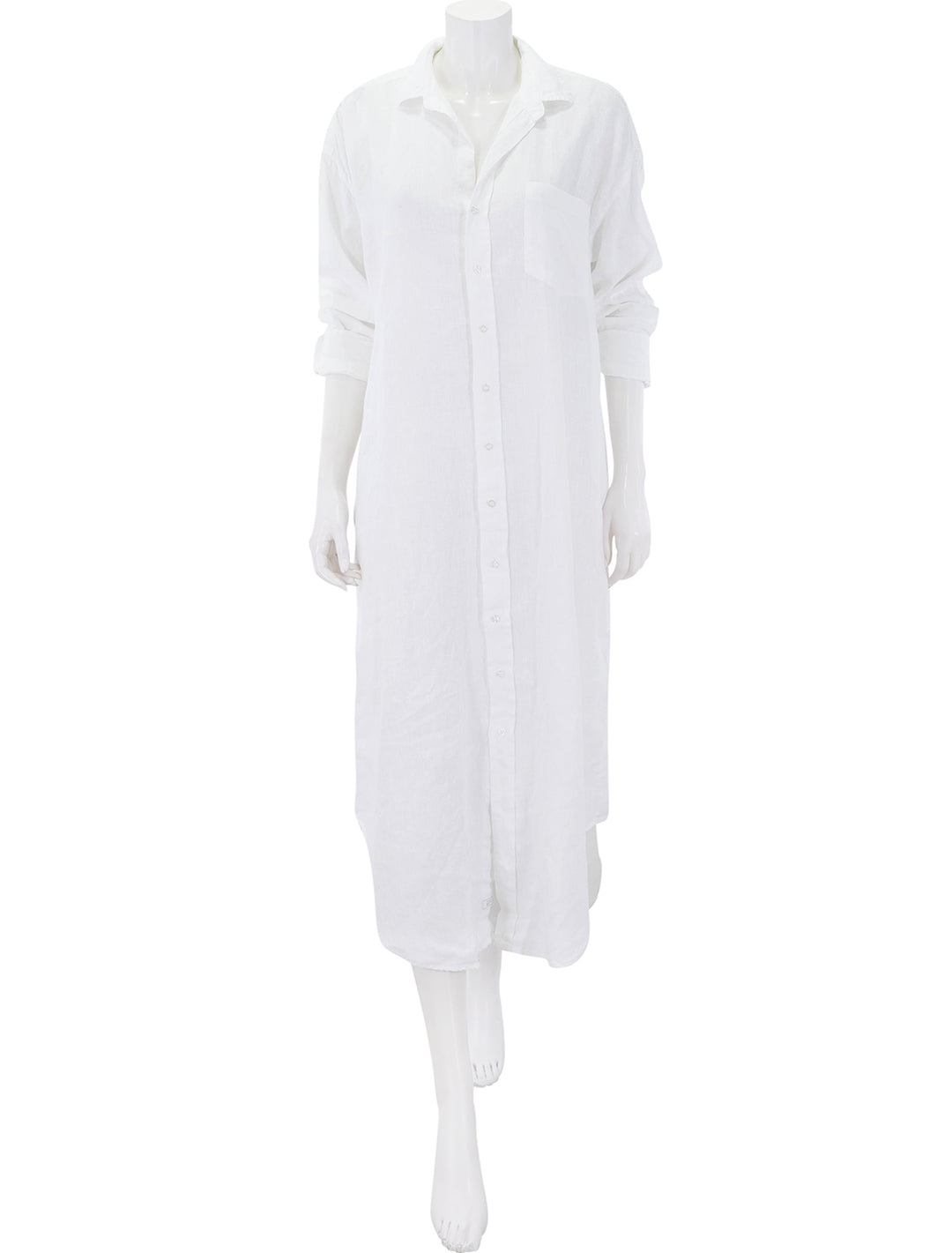 front view of megan linen dress and cover up