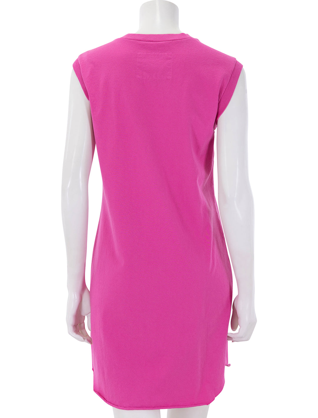 back view of mini cory muscle dress in guava