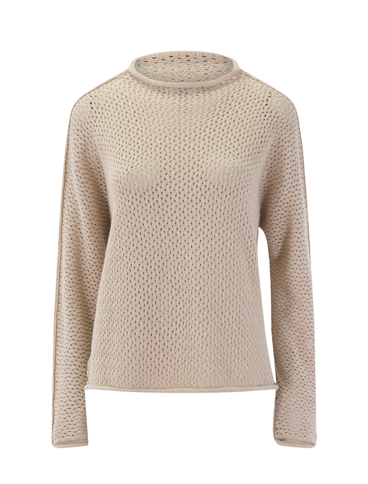 pointelle sweater in sand