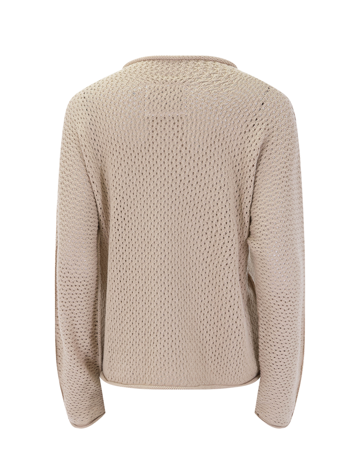 pointelle sweater in sand