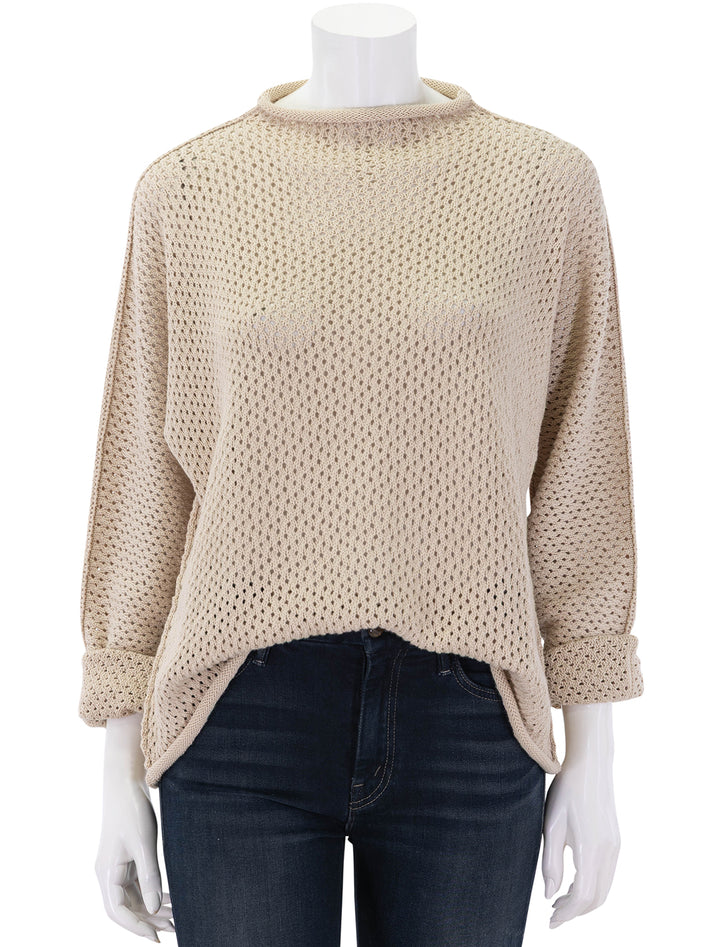 pointelle sweater in sand