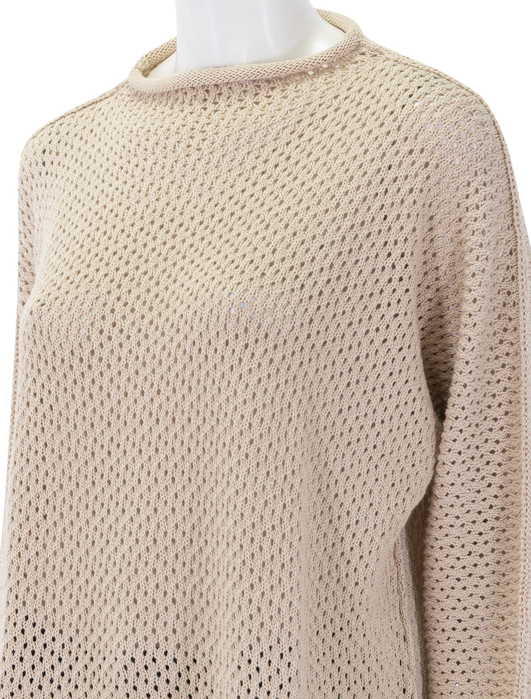 pointelle sweater in sand