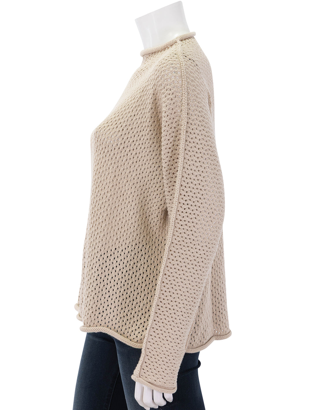 pointelle sweater in sand