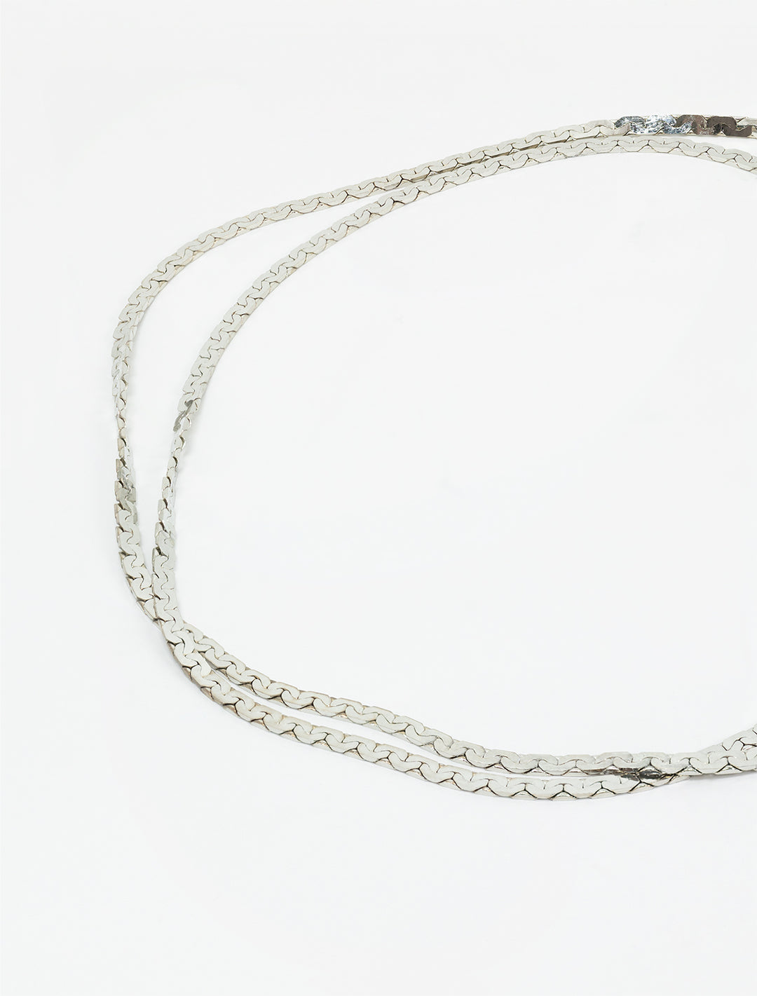 herringbone layered necklace silver