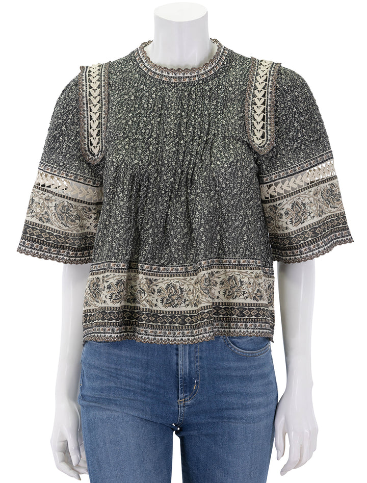 palma print short sleeve top
