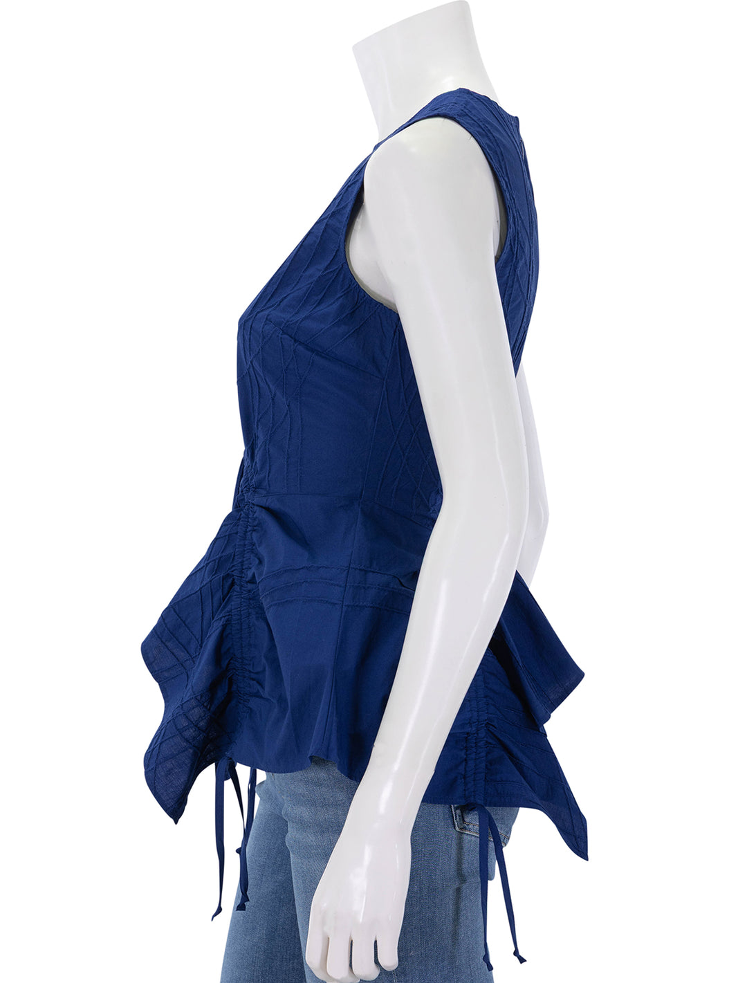 side view of camden tank in blueberry