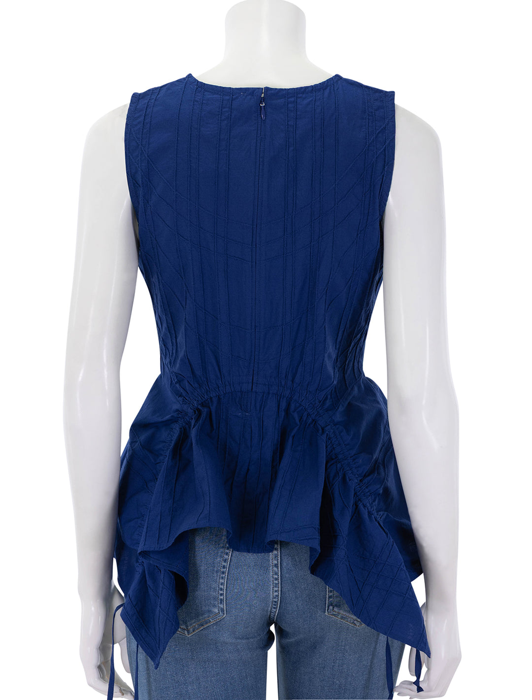 back view of camden tank in blueberry