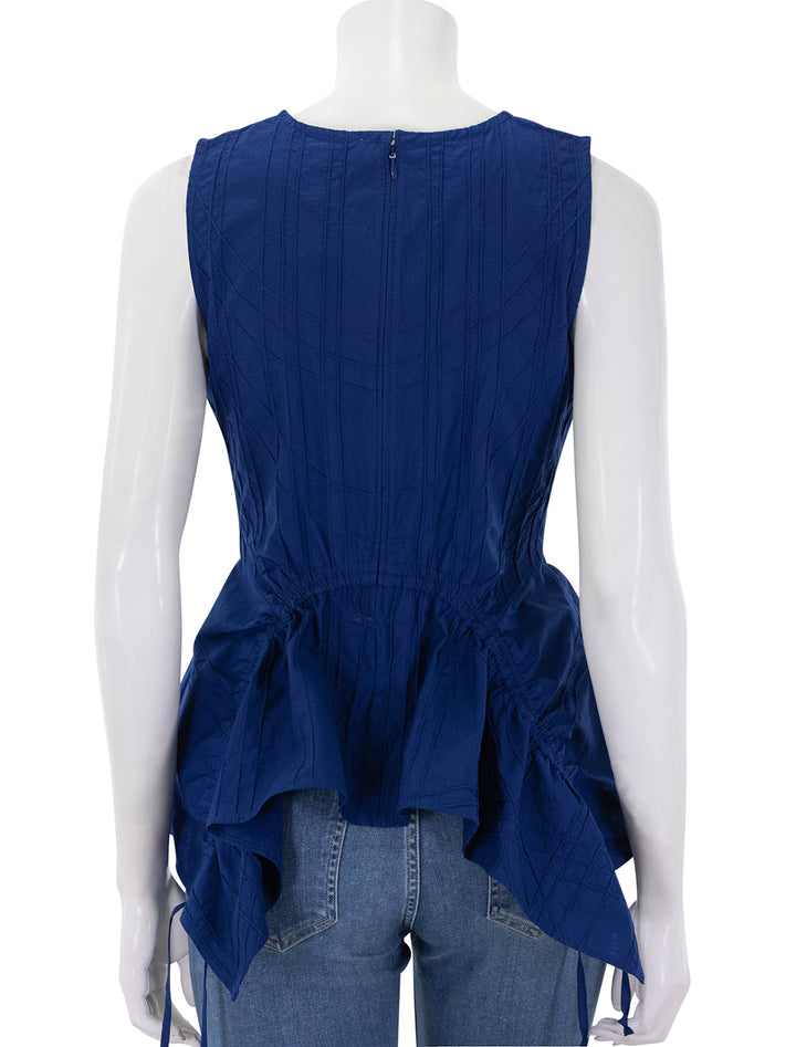back view of camden tank in blueberry