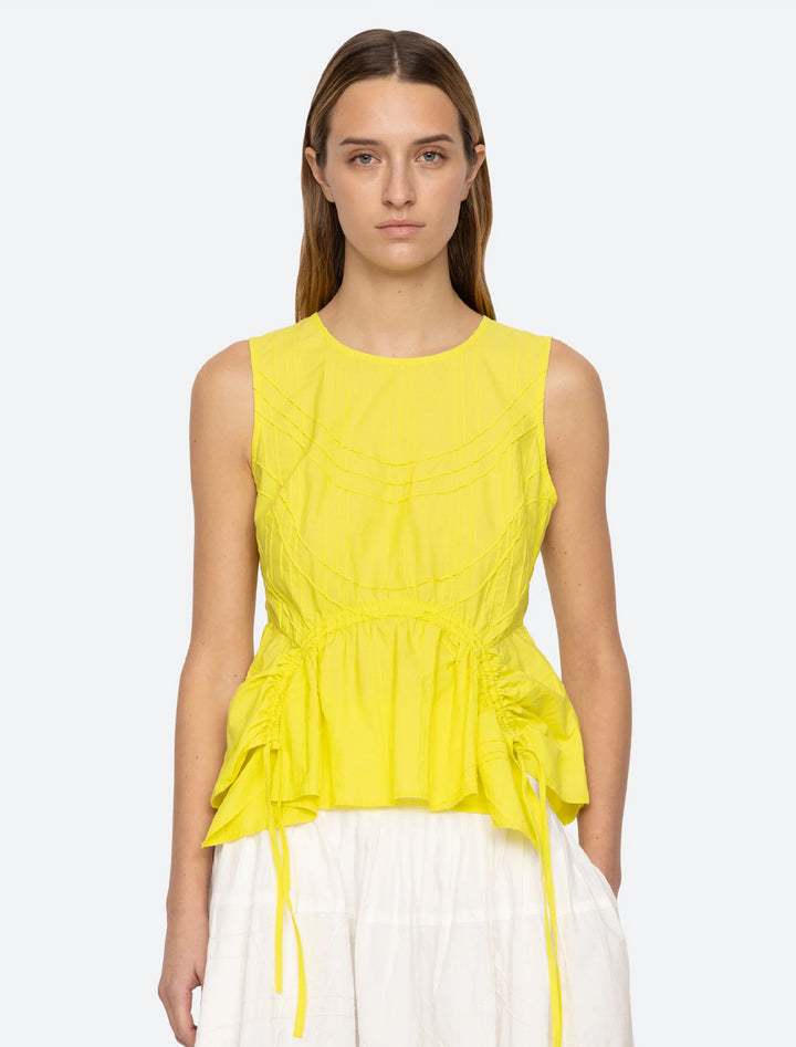 model wearing camden tank in yellow