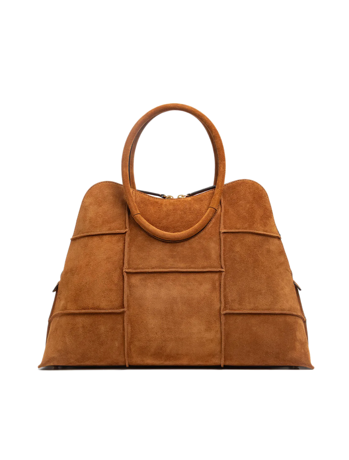 naomi satchel in tan suede