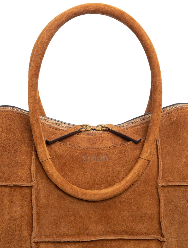 naomi satchel in tan suede