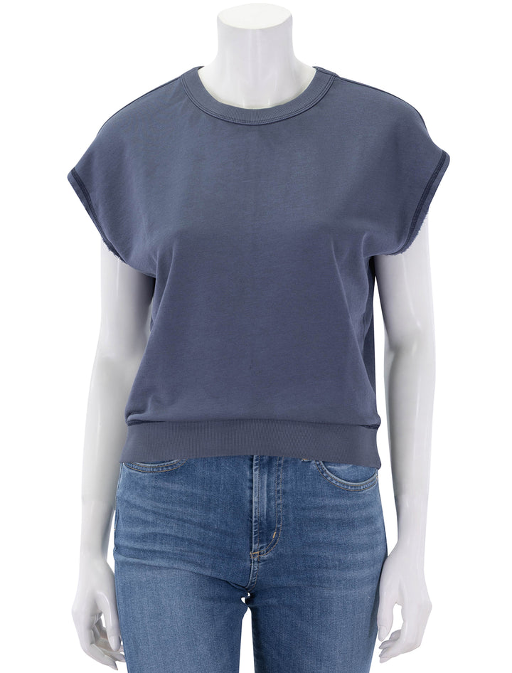 cloud 9 short sleeve sweatshirt in faded indigo