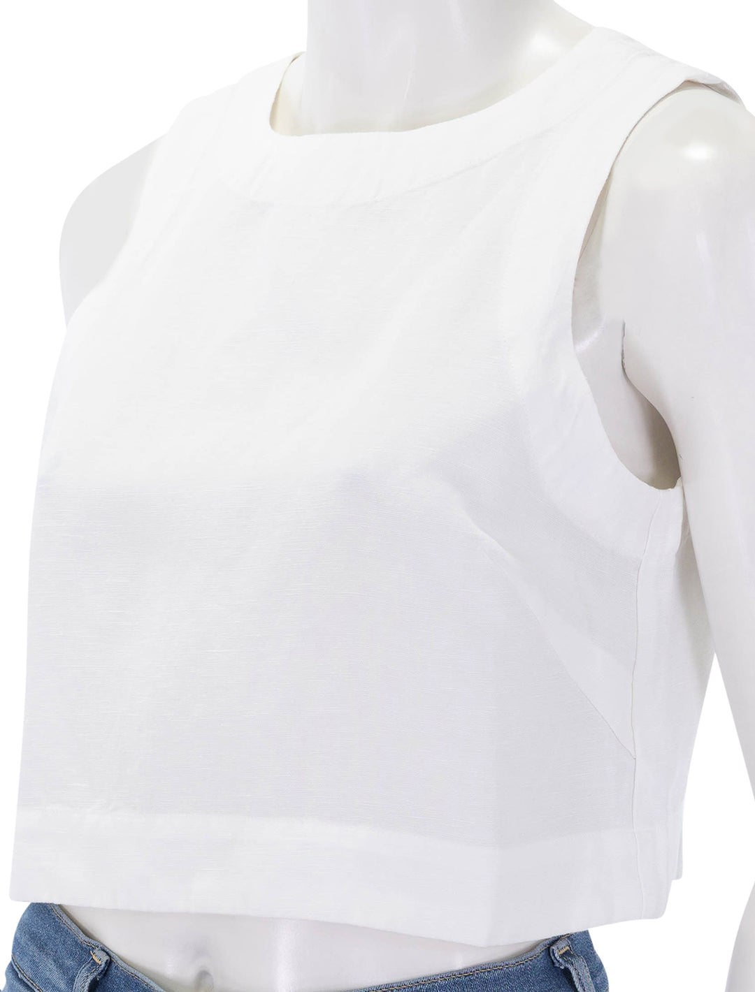quinn linen tank in white