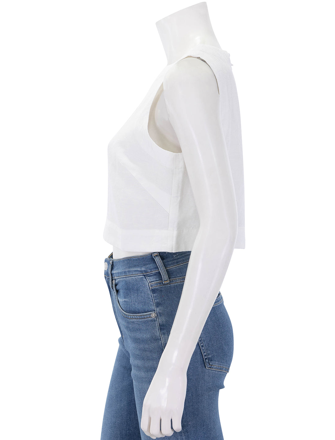 quinn linen tank in white