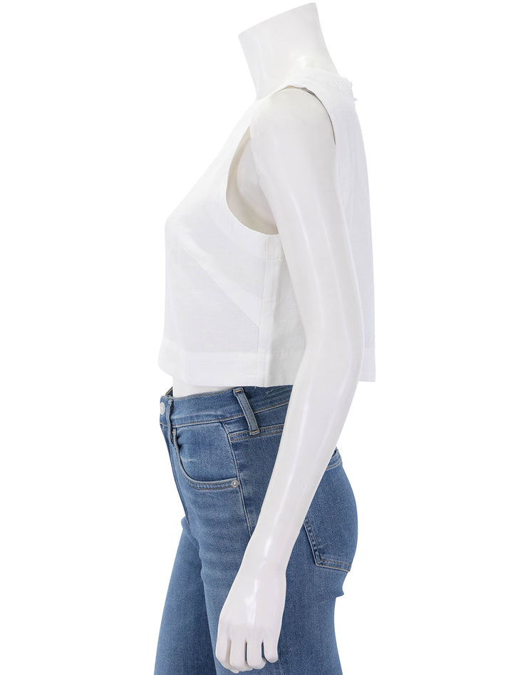 quinn linen tank in white