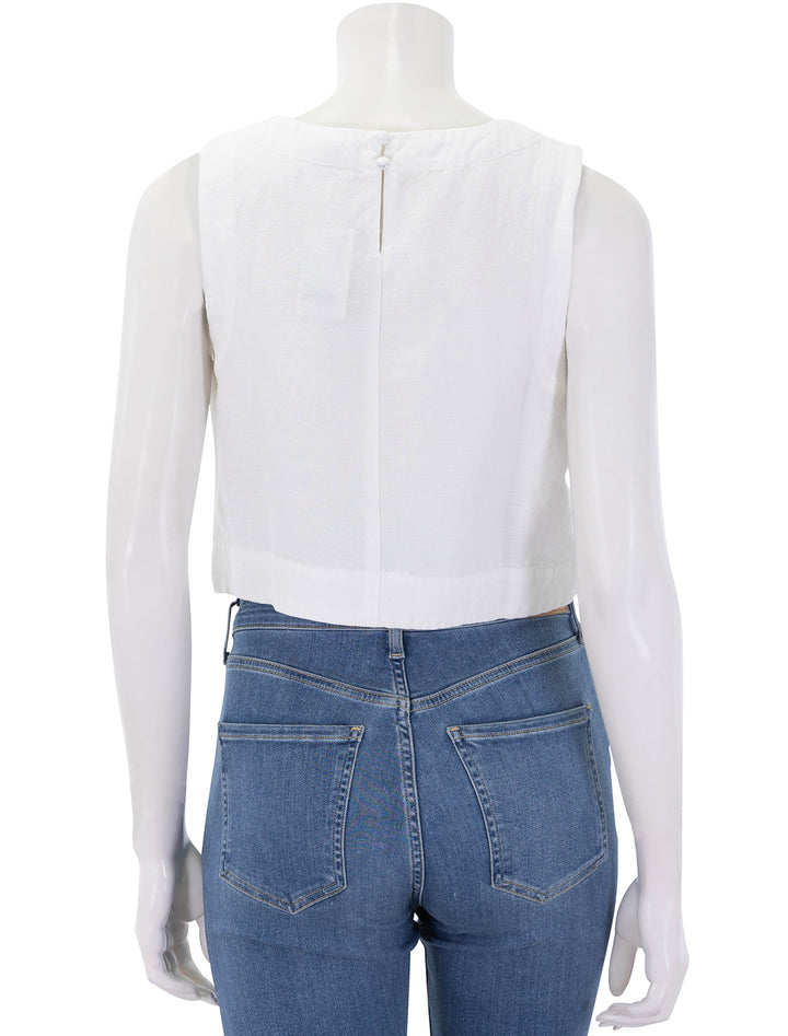 quinn linen tank in white