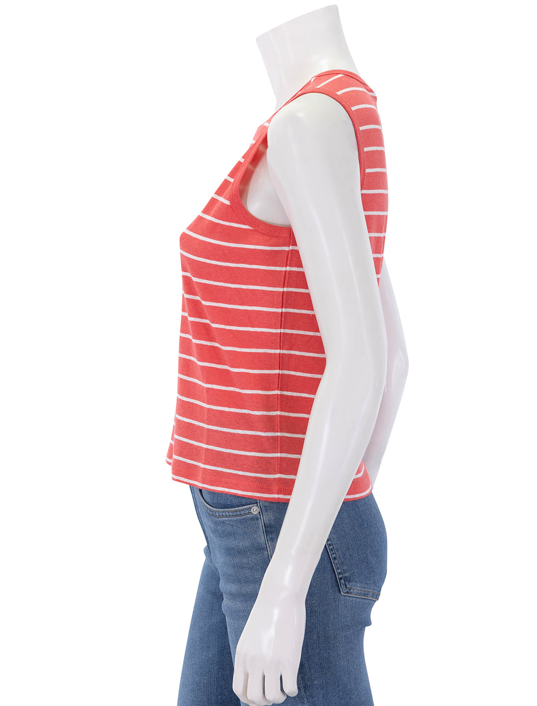 hemp cotton tank in hibiscus stripe