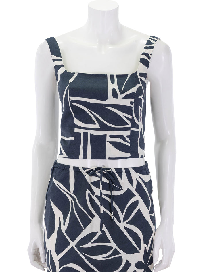 front view of zoe hemp tank in midnight mosaic
