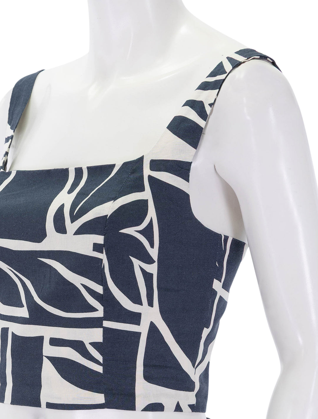 close up view of zoe hemp tank in midnight mosaic