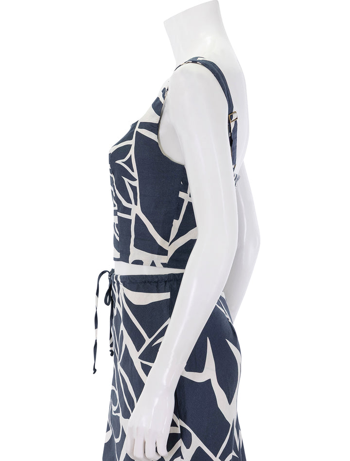 side view of zoe hemp tank in midnight mosaic