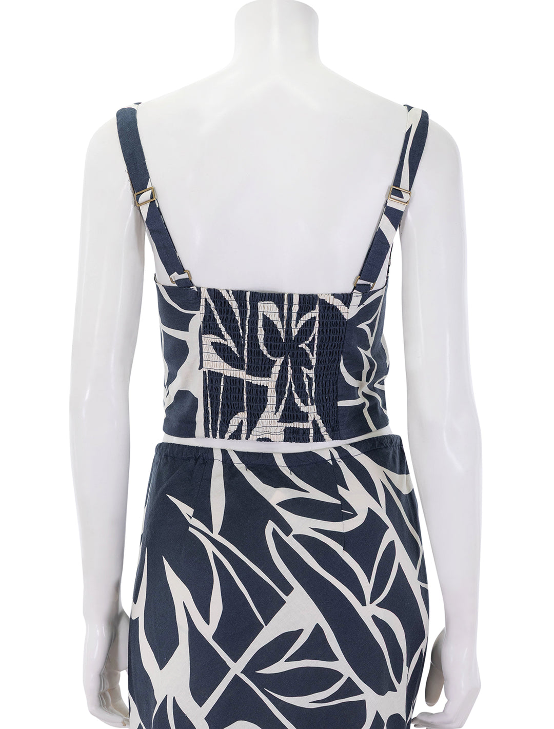back view of zoe hemp tank in midnight mosaic